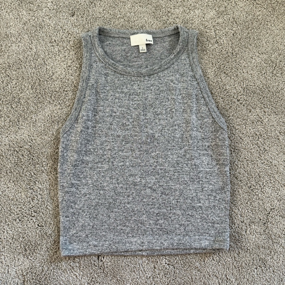 Aritzia Wilfred Free Gray High-Neck Tank Top